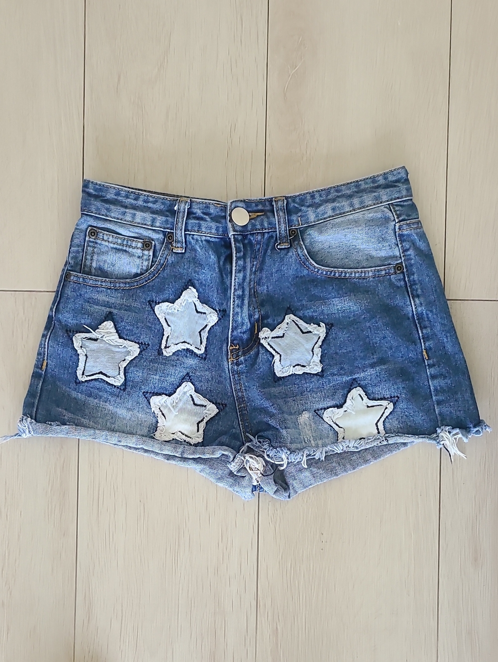 Denim Star Patch Women’s Shorts - Blue